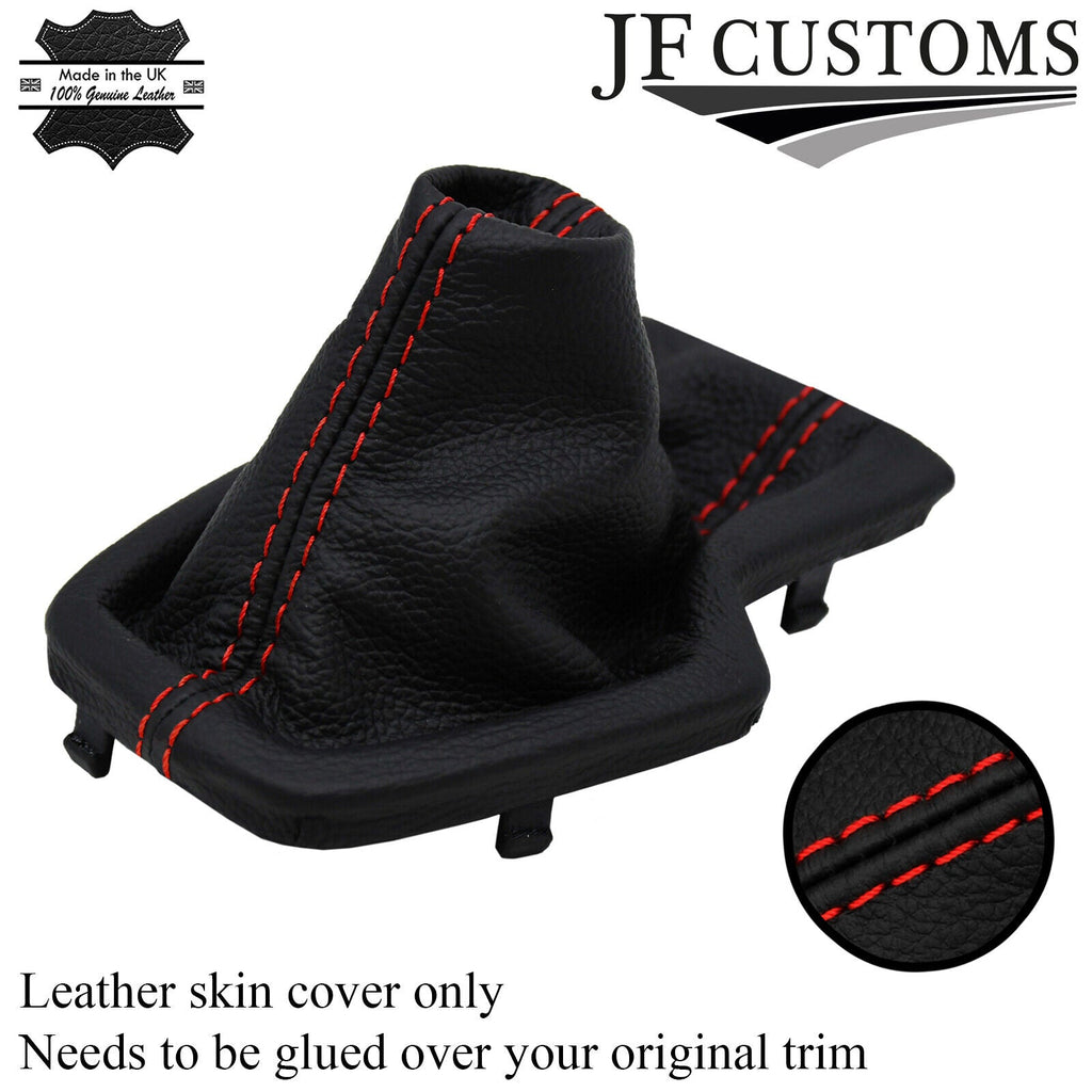 RED STITCH LEATHER AUTO AUTOMATIC GEAR GAITER COVER FOR KIA PICANTO MK3 17-21