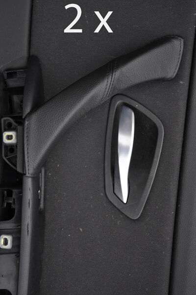 black stitch FITS BMW 3 SERIES E90 E91 2X REAR DOOR HANDLE LEATHER COVERS STYLE2