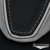 FOR MAZDA 6 MK2 08-12 WHITE & BLACK LEATHER COVERED STEERING WHEEL TRIM + FRAME