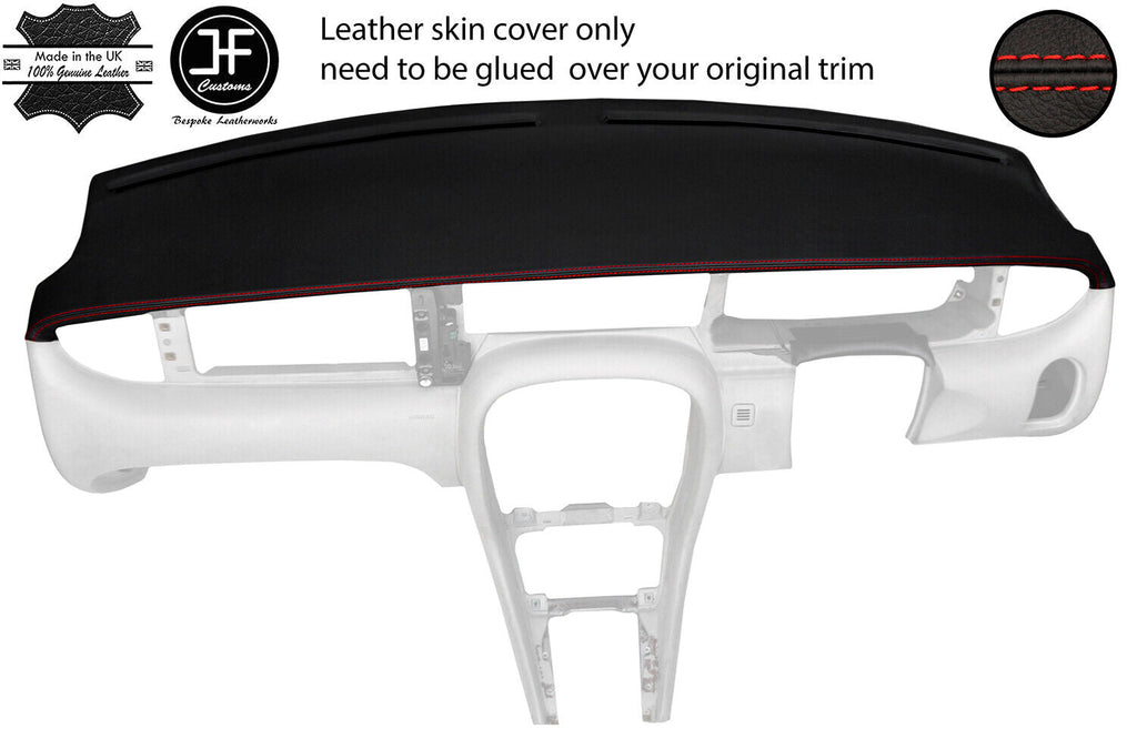 RED STITCH TOP DASH DASHBOARD REAL LEATHER COVER FOR JAGUAR X-TYPE 2001-2009
