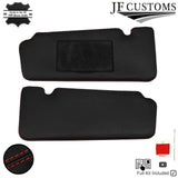 RED CROSS STITCH 2X SUN VISOR COVERS FOR SMART FORTWO 453 2014-2019 CUSTOM NEW