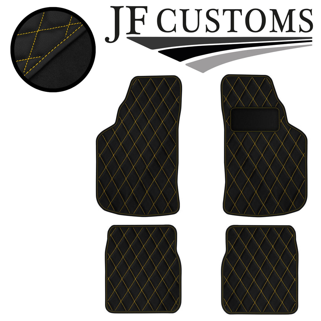 YELLOW DIAMOND STITCH VINYL 4XTAILORED FLOOR CARPET FOR GOLF MK1 74-83 JF 1