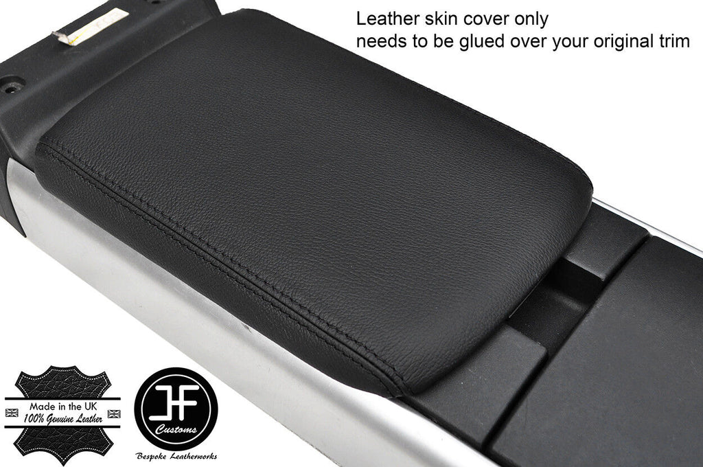 BLACK STITCHING TOP GRAIN REAL LEATHER REAR ARMREST COVER FITS MAZDA RX8 03-12
