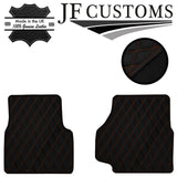 TAN DIAMOND STITCH VINYL 2X TAILORED FLOOR MAT CARPETS FOR DEFENDER 90 110