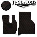 ORANGE DIAMOND STITCH VINYL 4XTAILORED FLOOR CARPET FOR VOLVO FH13 12-20  JF1