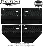 GREY STITCH LUXE-LEATHER 4X FRONT REAR DOOR COVERS FOR DEFENDER 90 110 STYLE 3
