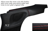 RED STITCH 2X REAR DOOR CARD PANEL SKIN COVERS FITS PORSCHE CARRERA 997 04-11
