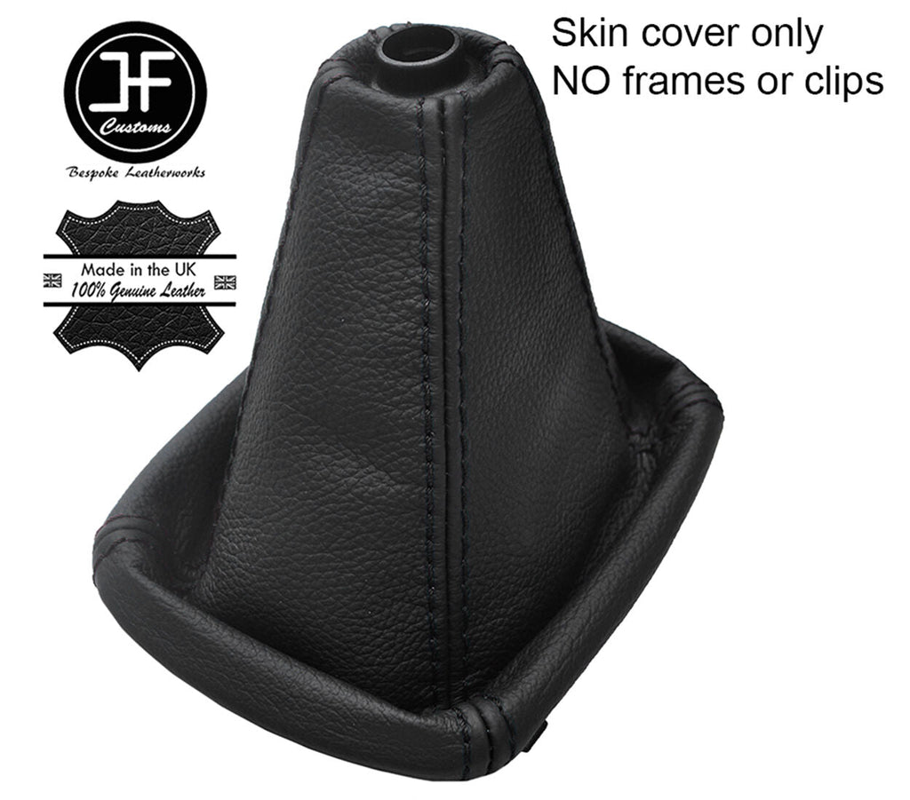 BLACK STITCH TOP GRAIN REAL LEATHER MANUAL GEAR GAITER FOR AUDI A4 B5 1995-2000