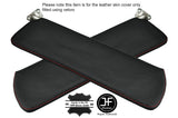 RED STITCHING 2X SUN VISORS LEATHER COVERS FITS FORD CORTINA MK1 CUSTOM NEW