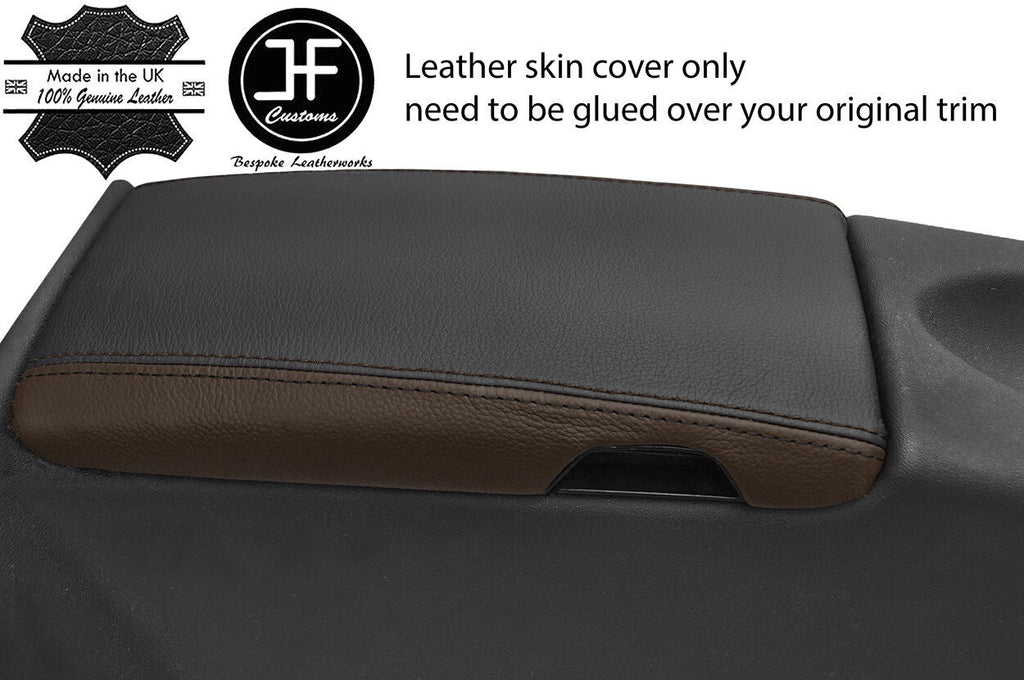 BLACK & BROWN ARMREST LID REAL LEATHER COVER FITS MERCEDES SLK R171 2004-2011