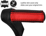 BLACK&RED LEATHER HANDBRAKE HANDLE COVER FOR MINI COUNTRYMAN PACEMAN R60 R61