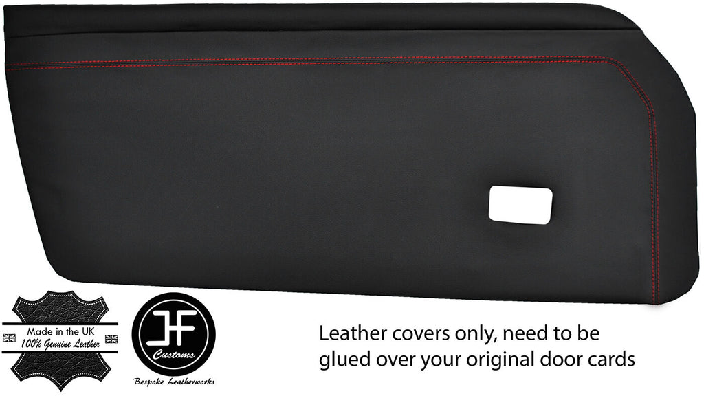 RED STITCH 2X FRONT FULL DOOR CARD LTHR COVERS FITS PORSCHE 914 69-76 STYLE 2