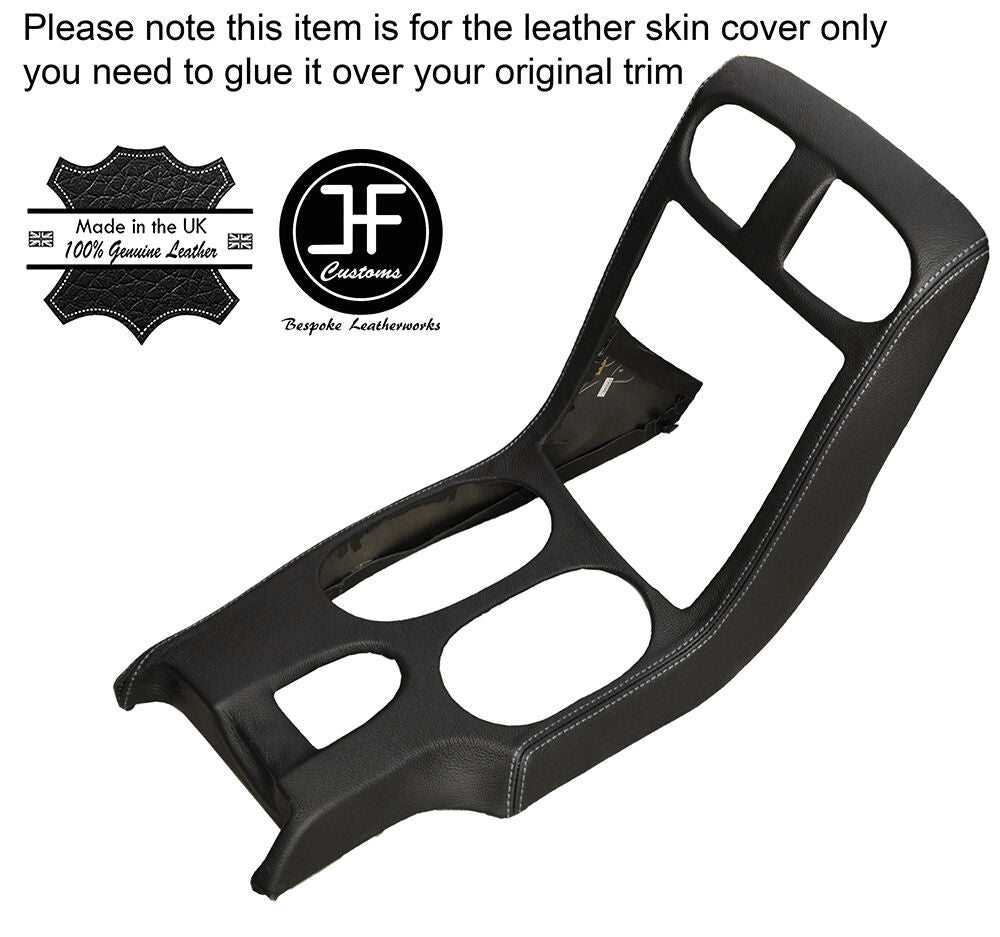 GREY STITCH CONSOLE SHIFT BEZEL SURROUND LEATHER COVER FITS CORVETTE C6 05-13