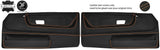 BEIGE STITCH 2X FRONT DOOR CARD LEATHER COVERS FOR VW POLO MK2 F 2 DOOR