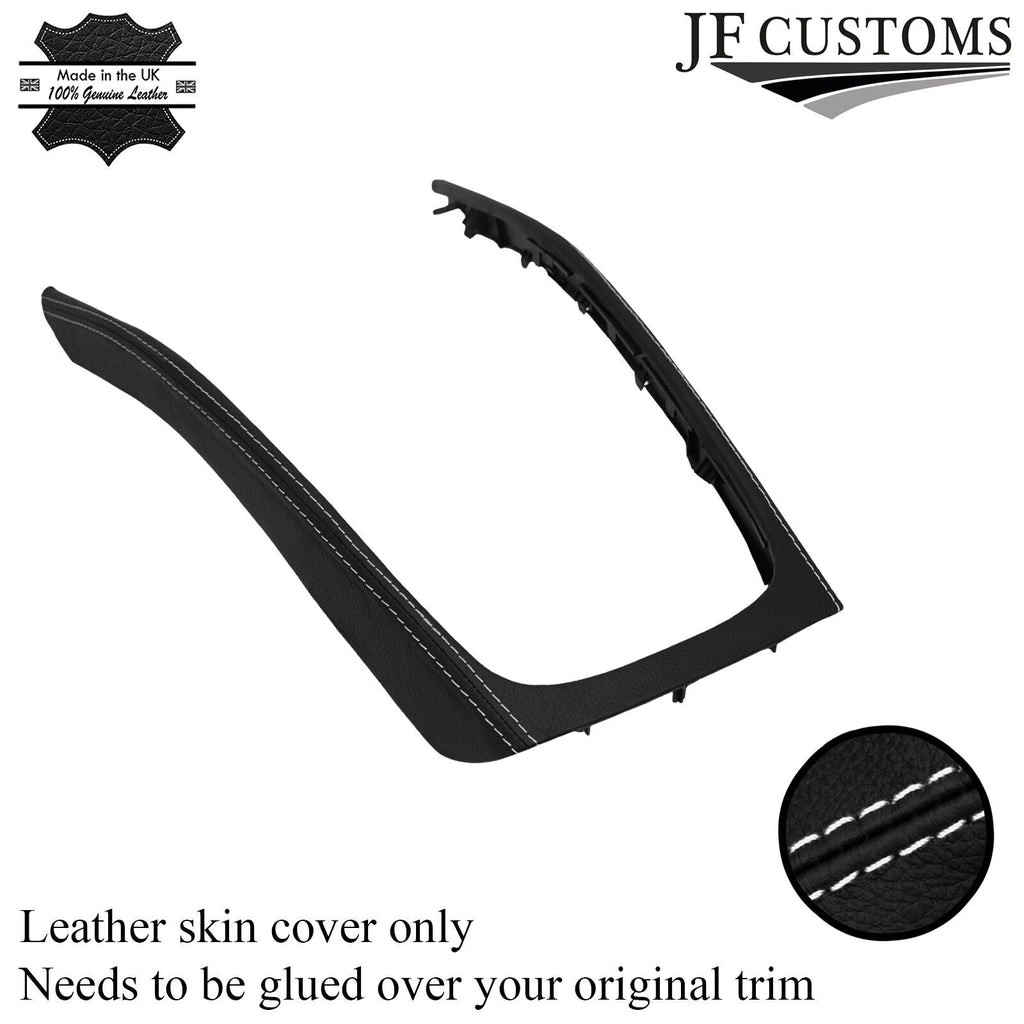 WHITE STITCH LEATHER CENTRE CONSOLE TRIM COVER FOR AUDI A4 B8 2008-2015