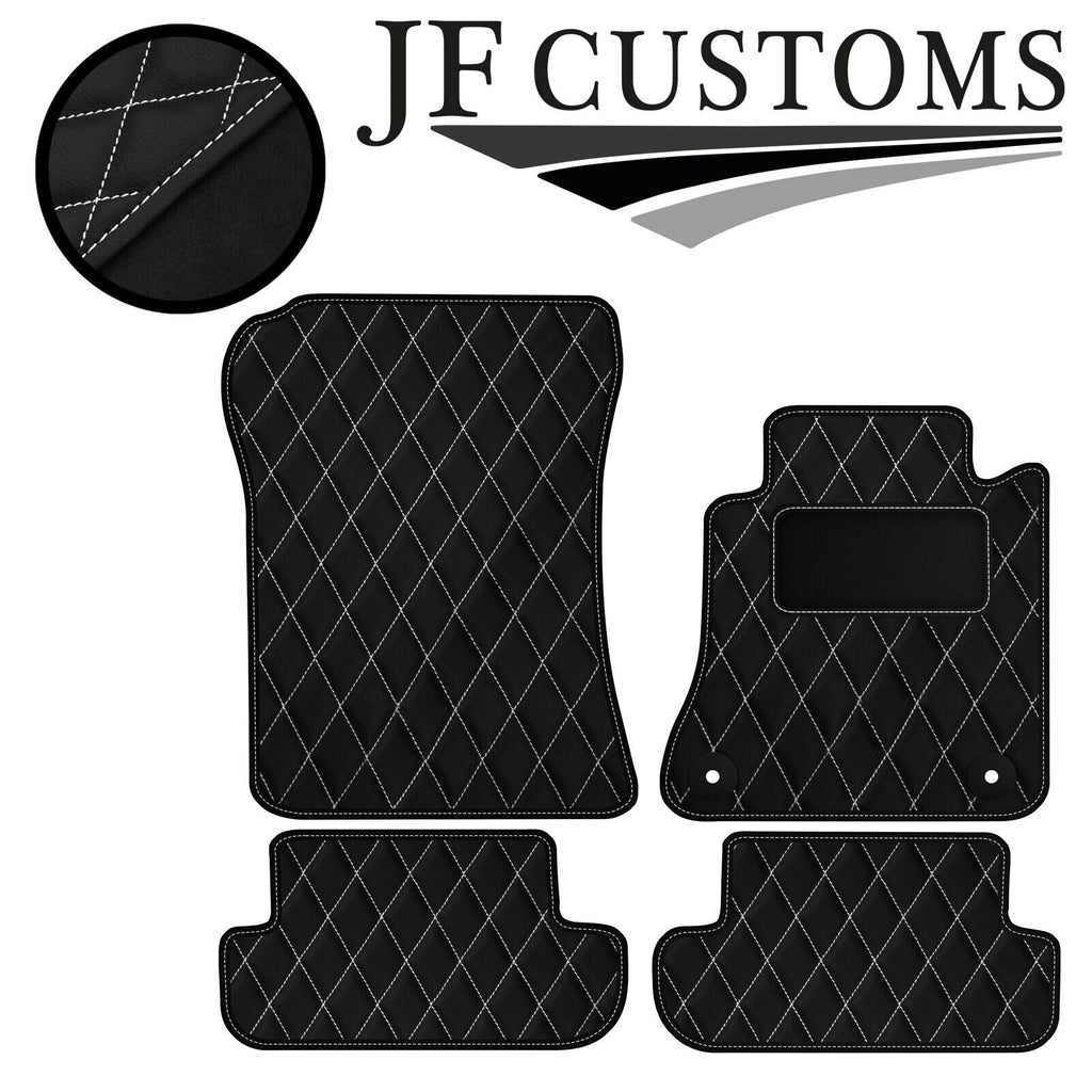 WHITE DIAMOND STITCH VINYL 4XTAILORED FLOOR CARPET FOR MERCEDES CLK 03-10 JF1