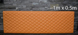 ORANGE TAN LEATHER WITH PADDED DIAMOND STITCH 1Mx0.5M UPHOLSTERY FURNITURE AUTO