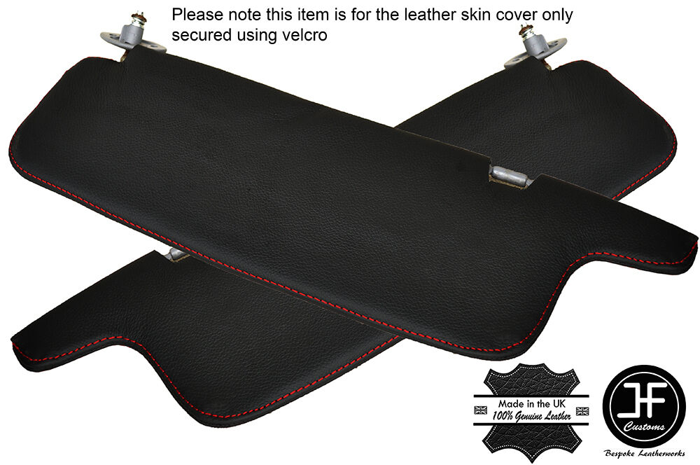RED STITCH 2X SUN VISORS LEATHER COVERS FITS TOYOTA HILUX 4 RUNNER 1997-2004