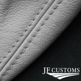 WHITE LEATHER GEAR GAITER+PLASTIC FRAME FOR HYUNDAI COUPE S3 SIII 06-08