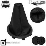 FITS VW VOLKSWAGEN FOX 05-12 BLACK & BLACK LEATHER GEAR GAITER + SURROUND FRAME