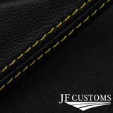 YELLOW STITCH LEATHER GEAR+HANDBRAKE+CONSOLE TUNNEL COVERS FOR VAUXHALL VX220