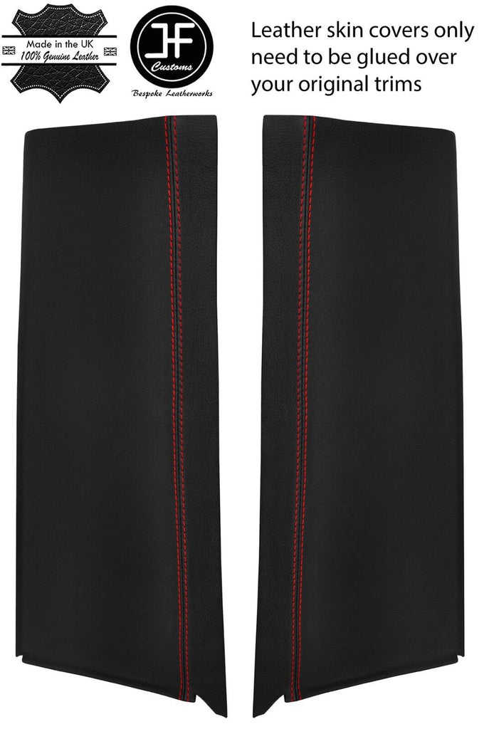 RED STITCH 2X REAR E POST PILLAR LEATHER COVERS FITS RANGE ROVER P38 94-02