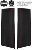 RED STITCH 2X REAR E POST PILLAR LEATHER COVERS FITS RANGE ROVER P38 94-02