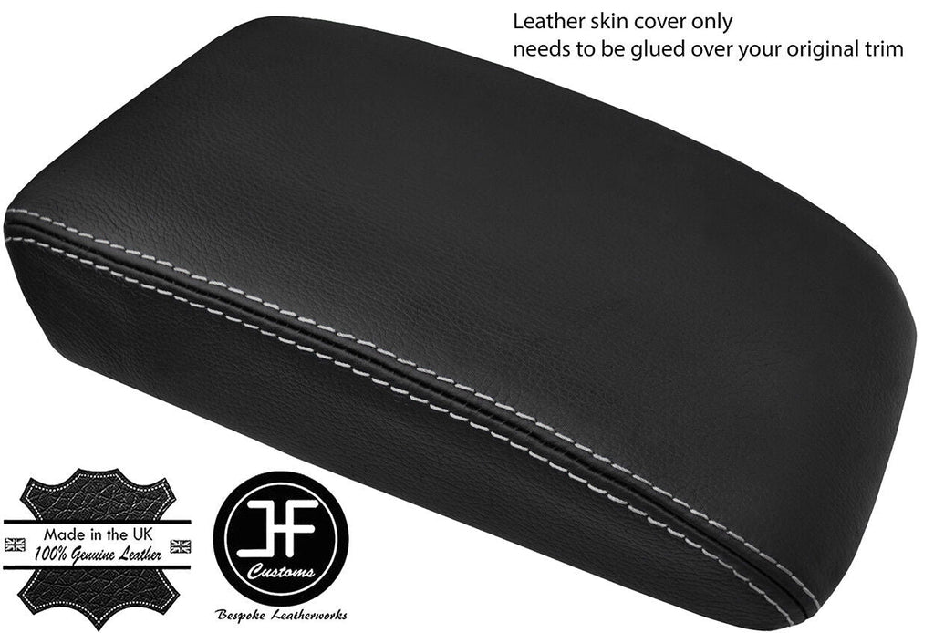 GREY STITCH TOP GRAIN LEATHER ARMREST LID COVER FOR VW GOLF MK7 VII 2013-2018
