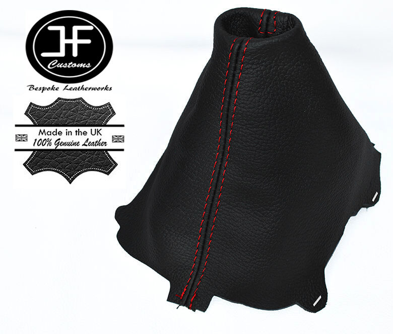 RED STITCHING MANUAL LEATHER GEAR GAITER FITS AUDI A6 B7 2004-2011 CUSTOM NEW