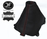 RED STITCHING MANUAL LEATHER GEAR GAITER FITS AUDI A6 B7 2004-2011 CUSTOM NEW