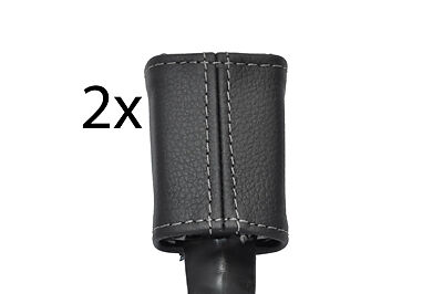 grey stitch FITS RENAULT CLIO MK3 06-12 2X FRONT SEAT BELT STALK LEATHER COVERS