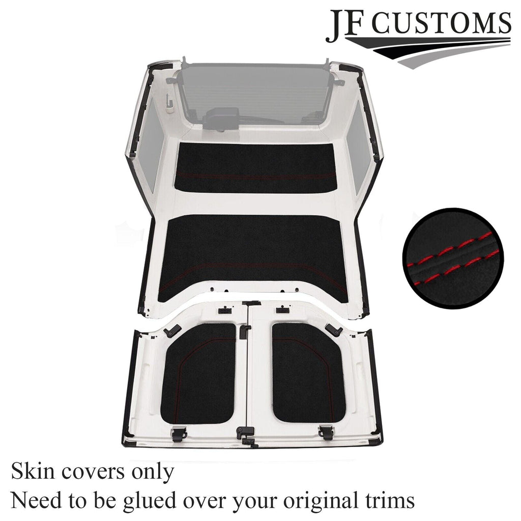 DARK RED STITCH LUXE SUEDE HEADLINER COVER FOR JEEP WRANGLER JK 11-17 4 DR