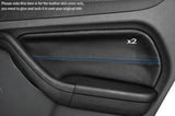BLUE STITCH 2X REAR DOOR CARD TRIM SKIN COVERS FITS FORD FOCUS MK3 05-08 5 DR