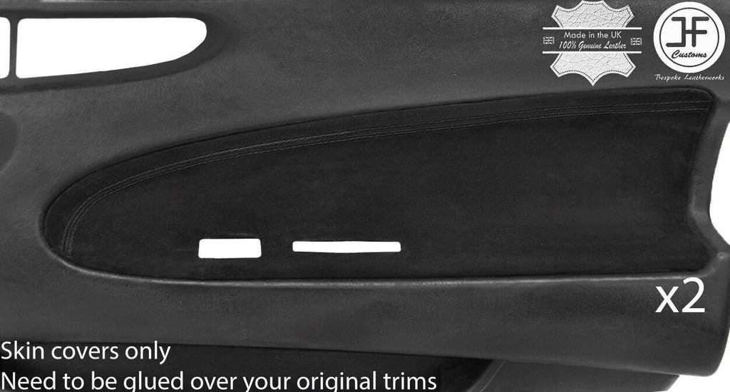 BLACK STITCH 2X DOOR CARD INSERT SUEDE COVERS FITS HONDA PRELUDE MK4 1992-1996
