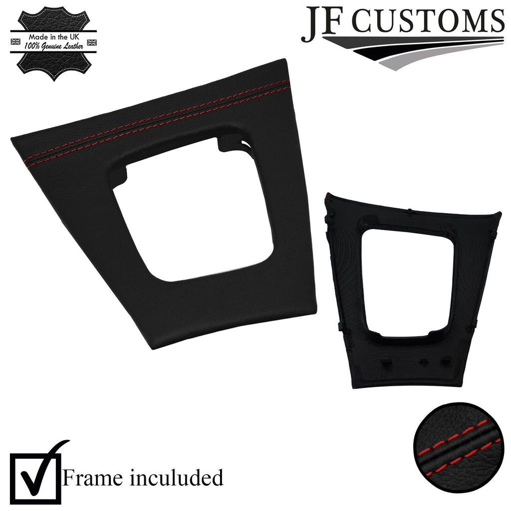 D RED STITCH LEATHER GEAR SURROUND COVER + FRAME FITS VOLVO V70 S60 01-07