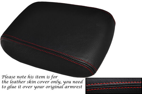RED STITCH LEATHER SKIN ARMREST COVER FITS SUBARU FORESTER 2008-2013 CUSTOM NEW