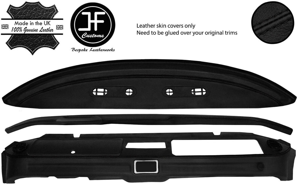 BLACK STITCH 3 PIECE DASHBOARD KIT LEATHER COVER FOR VW T2 TYPE 2 CAMPER 76+