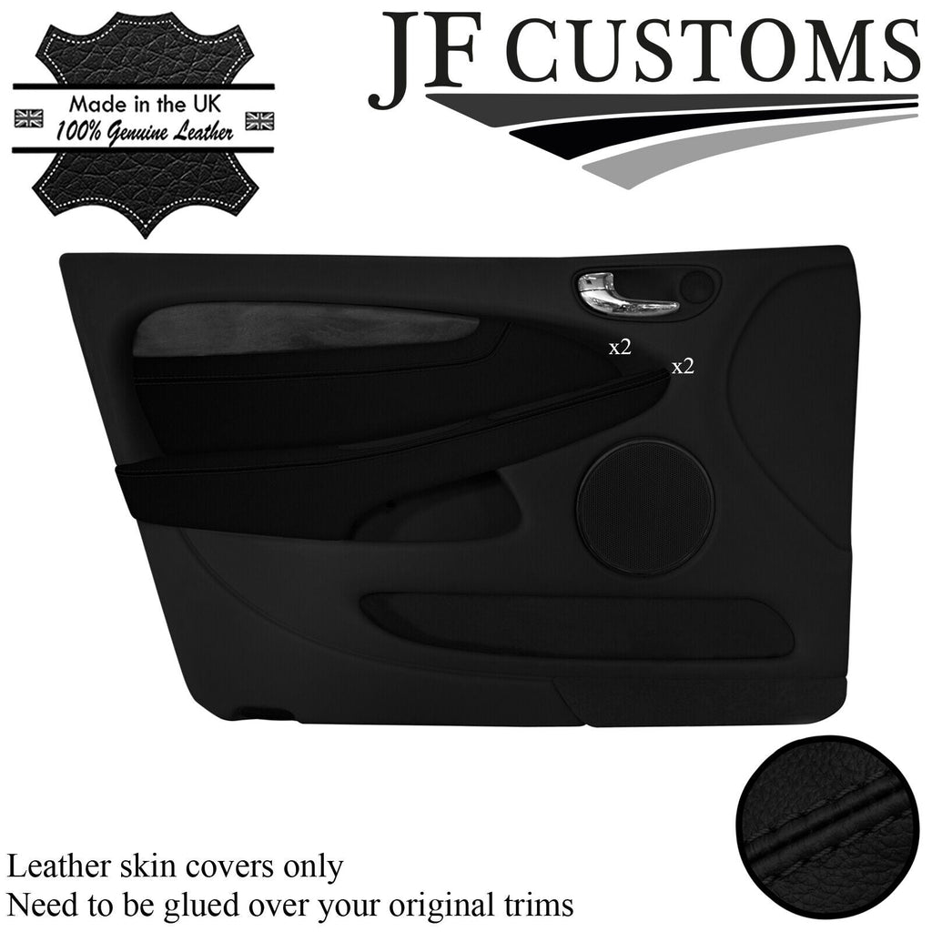 BLACK STITCH 2X FRONT DOOR TRIM ARMREST COVERS FOR JAGUAR X-TYPE 01-09 JF2