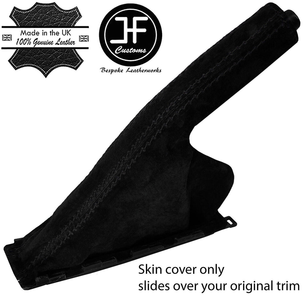 BLACK STITCHING REAL SUEDE HANDBRAKE GAITER FITS SAAB 95 9-5 1997-2010