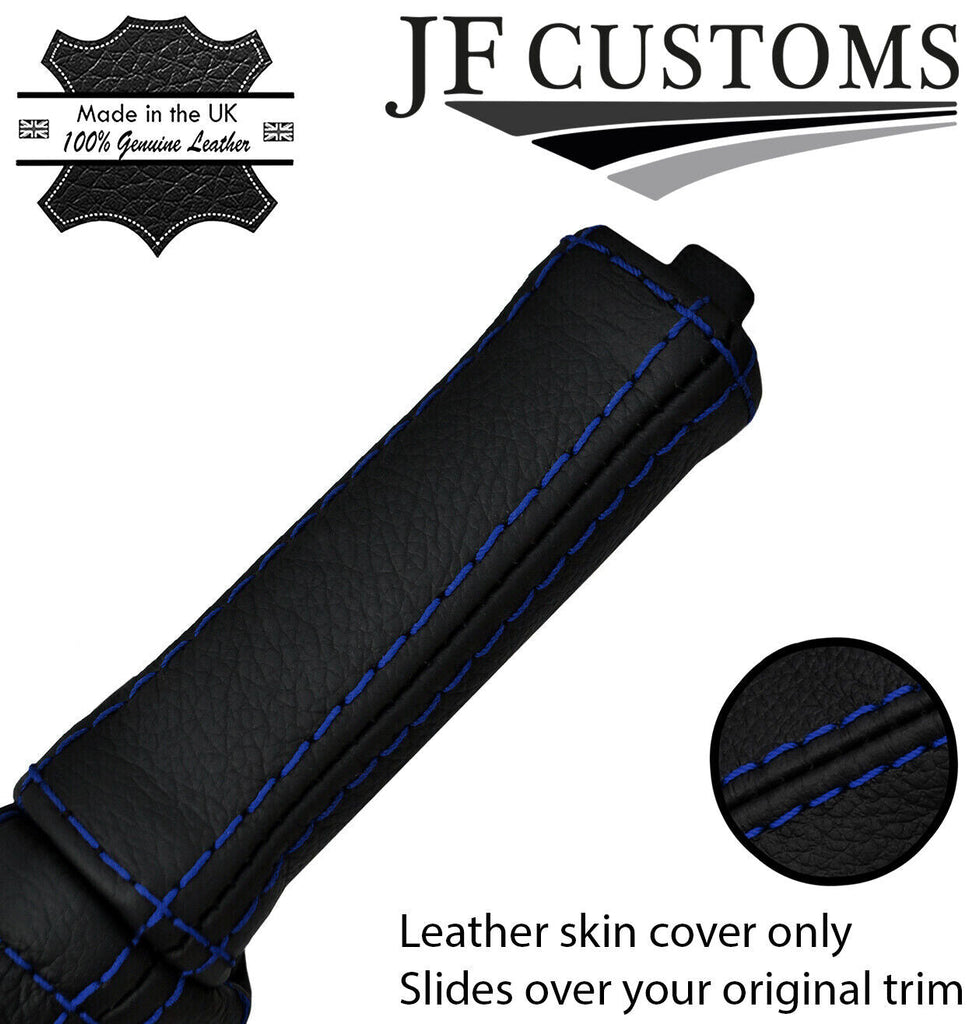BLUE STITCH LEATHER HANDBRAKE HANDLE SKIN COVER FITS FORD MUSTANG 2005-2009