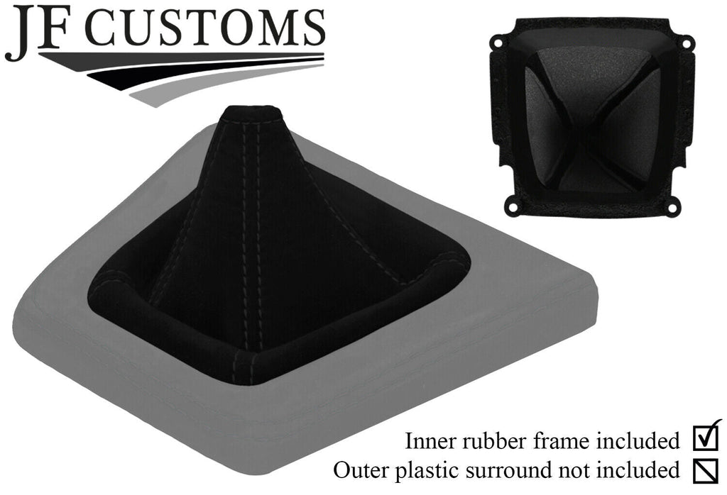 BLACK STITCH LUXE SUEDE GEAR GAITER WITH RUBBER FRAME FITS MAZDA RX7 FC3S 86-91