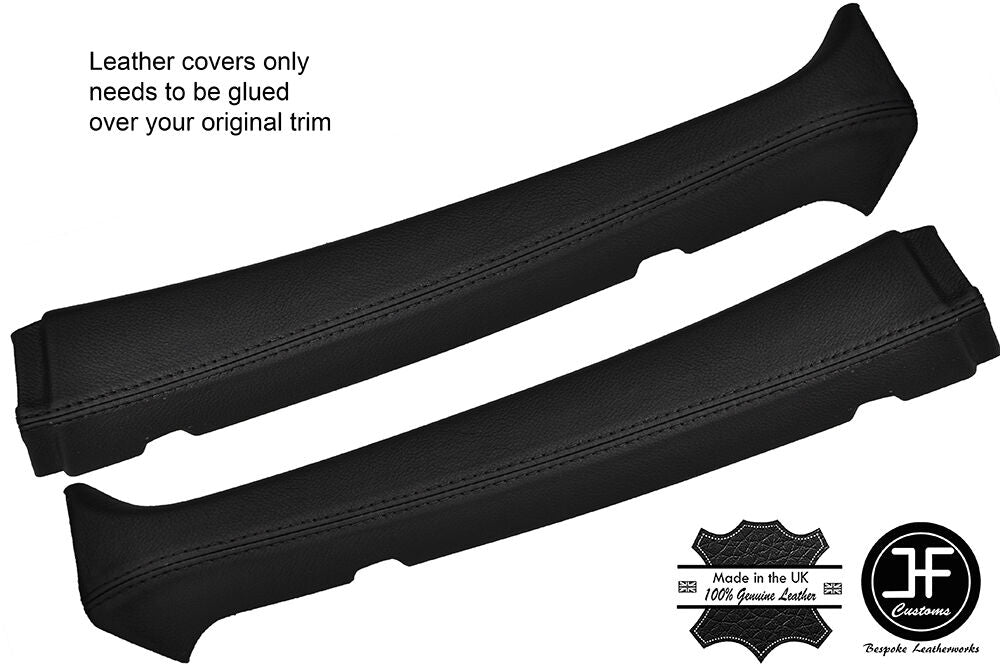 BLACK STITCH 2X UPPER B PILLAR LEATHER COVERS FITS CITROEN SAXO 96-04 3 DOOR