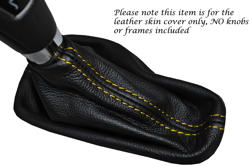 YELLOW STITCH LEATHER AUTO AUTOMATIC GEAR GAITER FITS JAGUAR X-TYPE 2008-2010