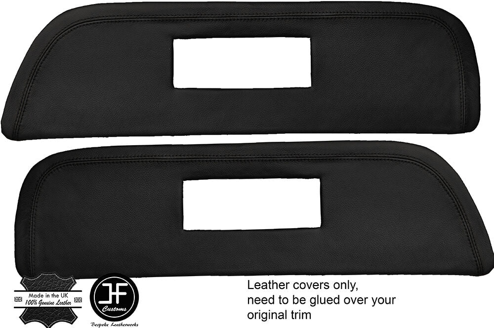 BLACK STITCH 2X DOOR CARD INSERT LEATHER COVERS FITS SAAB 900 CLASSIC 78-93