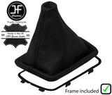 BLACK STITCH LEATHER MANUAL GEAR GAITER + PLASTIC FRAME FITS MG MG6 2016-2020