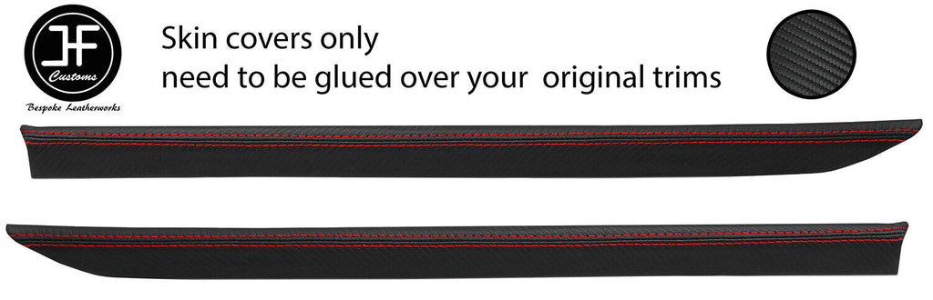 RED STITCH 2X A PILLAR CARBON VINYL COVERS FOR SMART FORTWO 450 1998-2007