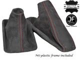 RED STITCH AUTO AUTOMATIC GRAPHITE SUEDE GAITER FITS BMW E90 E91 E92 E93 05-13