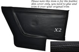 BLACK STITCH 2X REAR DOOR CARDS LEATHER SKIN COVERS FITS VW GOLF MK1 CABRIO