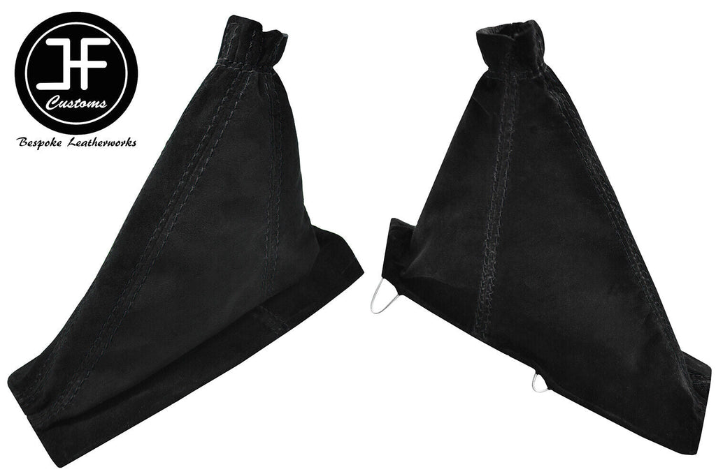 BLACK STITCHING SUEDE HANDBRAKE GAITER + METAL WIRE FRAME FOR CORVETTE C5 97-04