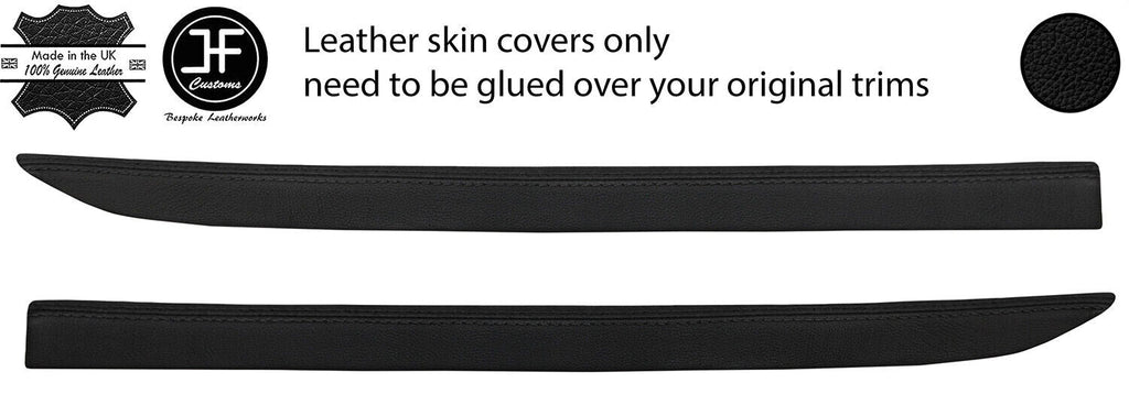 BLACK BLACK 2X A PILLAR REAL LEATHER COVERS FOR SMART FORTWO 450 1998-2007